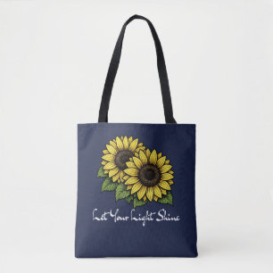 Bolso De Tela Camiseta de mujer Let Your Light Shine Sunflower