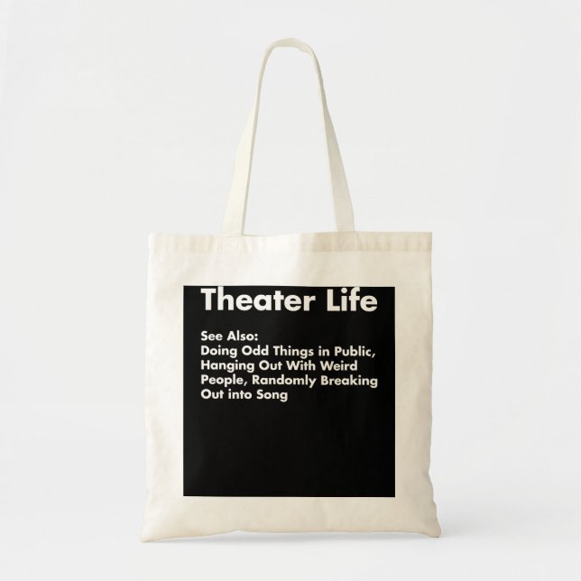 Bolso De Tela Camiseta de teatro, regalo de actriz de teatro gra (Frente)