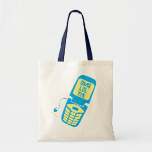 Bolso De Tela Camiseta de teléfono plegable Retro Blue