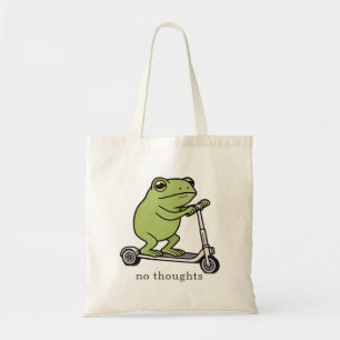 Bolso De Tela Camiseta Divertida de Patinete de Rana Sin Pensami
