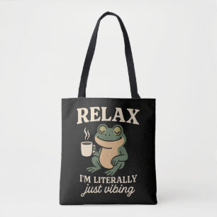 Bolso De Tela Camiseta divertida de rana retro con estética meme