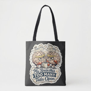 Bolso De Tela Camiseta Divertida Mi Cerebro Tiene Demasiadas Pes