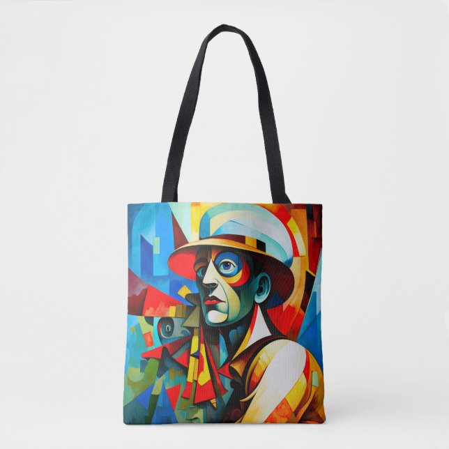 Bolso De Tela Camiseta femenina "Cubism Man" (Anverso)