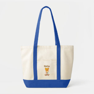 Bolso De Tela Camiseta gráfica con cara de gato Kawaii linda 