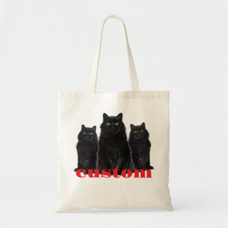 Bolso De Tela Camiseta gráfica de gatos negros personalizado