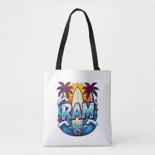 Bolso De Tela Camiseta gráfica de Vibra Tropical de la tripulaci