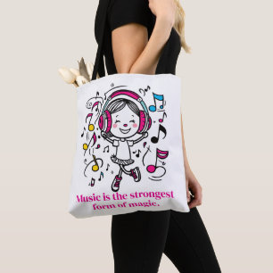 Bolso De Tela Camiseta Gráfica Musical Divertida