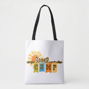 Bolso De Tela Camiseta gráfica retro de campamento de verano