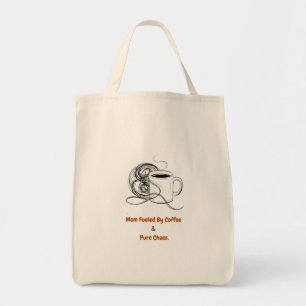 Bolso De Tela Camiseta Mom Fueled By Coffee & Pure Chaos   Diver