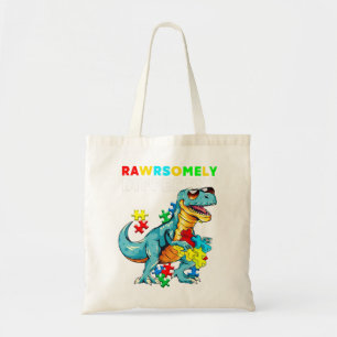 Bolso De Tela Camiseta muy diferente Dinosaurio Dino Autismo Aw