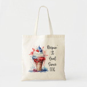 Bolso De Tela Camiseta Patriótica del Crema de Hielo de Julio
