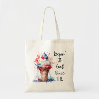 Bolso De Tela Camiseta Patriótica del Crema de Hielo de Julio