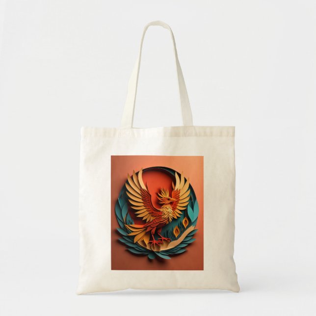 Bolso De Tela Camiseta Phoenix Paper Art Design (Frente)