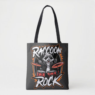 Bolso De Tela Camiseta Raccoon Rock - Funny Raccoon Cowboy Desig
