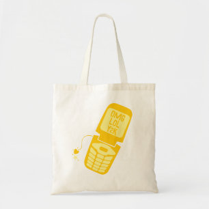 Bolso De Tela Camiseta Retro Amarillo Flip Phone