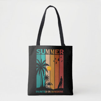 Bolso De Tela Camiseta Retro de Verano Pintada en Sol