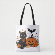 Camiseta Retro Halloween Gato Negro Calabaza Estam