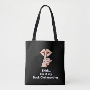 Bolso De Tela Camiseta "Shhh" del Club de Lectura de Introvertid