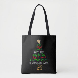 Bolso De Tela Camisetas de árboles de Navidad cristianos