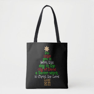 Bolso De Tela Camisetas de árboles de Navidad cristianos