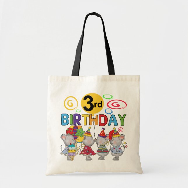 Bolso De Tela Camisetas de cumpleaños y regalos para ratones (Frente)