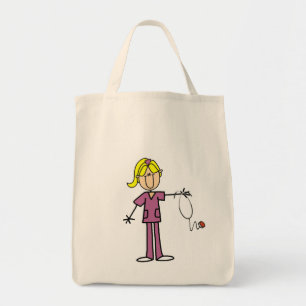 Bolso De Tela Camisetas de enfermería de manicura con mango blon