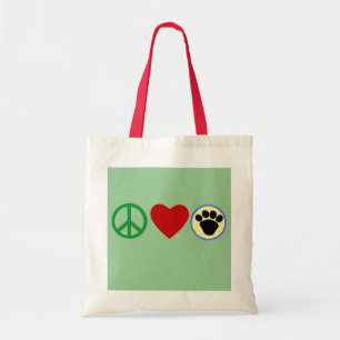 Bolso De Tela Camisetas de las patas del perrito del amor de la