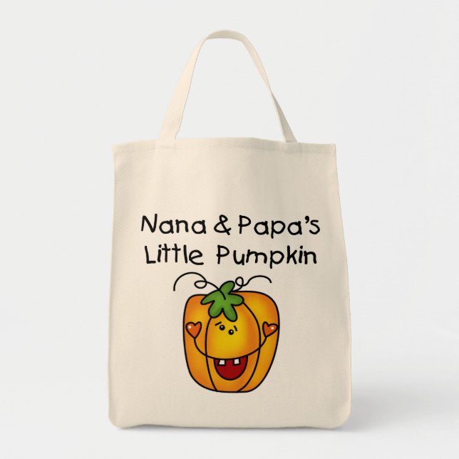 Bolso De Tela Camisetas de Nana y Papa's Little Pumpkin (Frente)