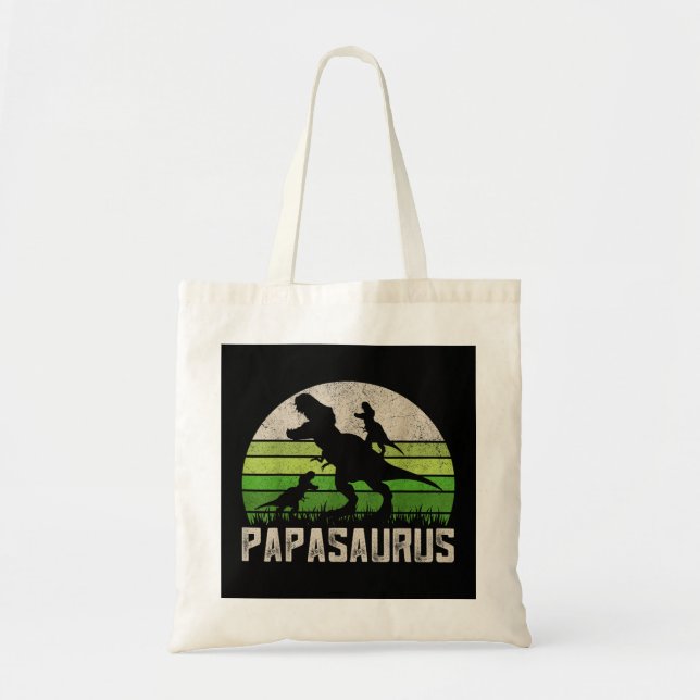Bolso De Tela Camisetas del abuelo divertidos, Dinosaurio Papasa (Frente)