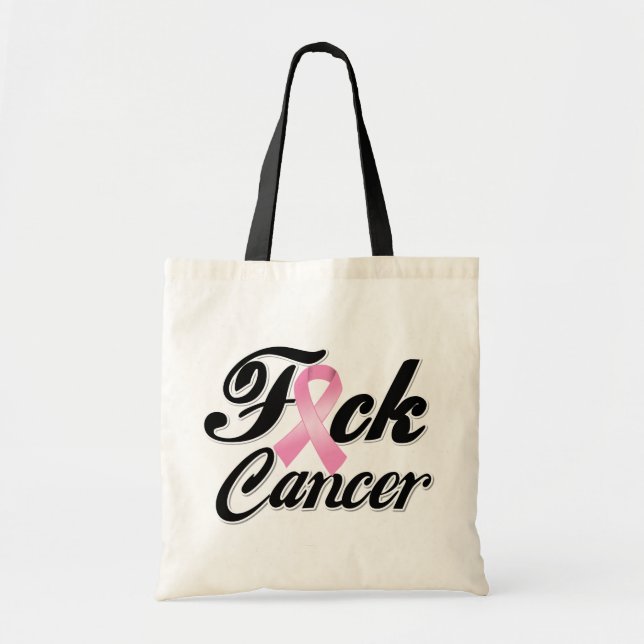 Bolso De Tela Camisetas del cáncer de pecho de F*CK (Frente)