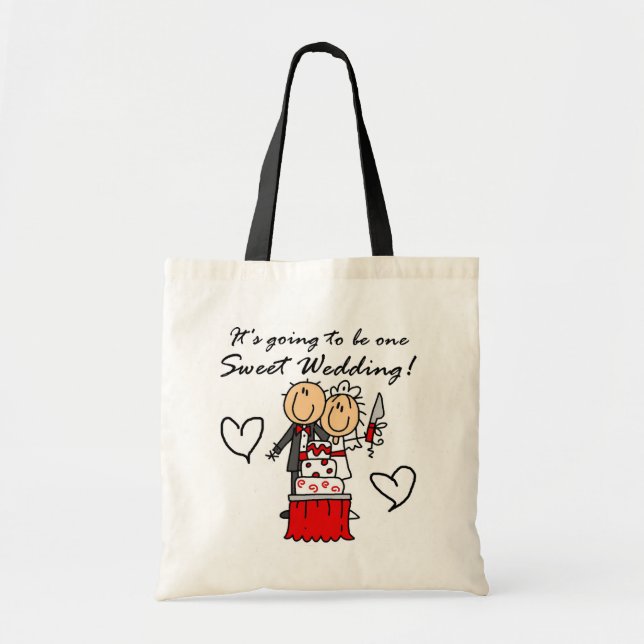 Bolso De Tela Camisetas dulces y regalos de una boda (Frente)