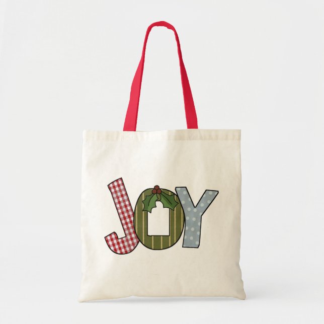 Bolso De Tela Camisetas navideñas JOY y regalos (Frente)