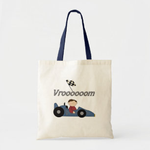 Bolso De Tela Camisetas y regalos azules del coche de carreras