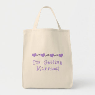 Bolso De Tela Camisetas y regalos casados que consiguen púrpuras
