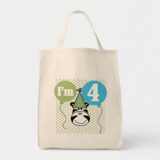 Bolso De Tela Camisetas y regalos de cuarto cumpleaños de cebra