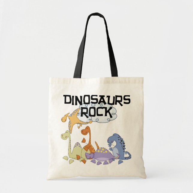 Bolso De Tela Camisetas y regalos de la roca de los dinosaurios (Frente)