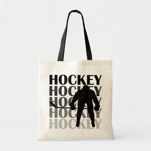Bolso De Tela Camisetas y regalos de la silueta del hockey (Frente)