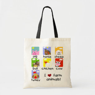 Bolso De Tela Camisetas y regalos de los animales del campo