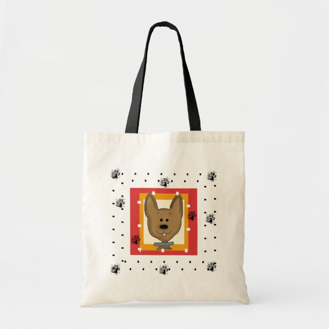 Bolso De Tela Camisetas y regalos de perros marrones (Frente)