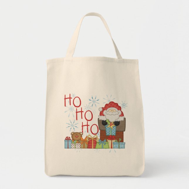 Bolso De Tela Camisetas y regalos de Santa Ho Ho Ho (Frente)