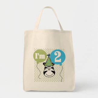 Bolso De Tela Camisetas y regalos de segundo cumpleaños de Zebra