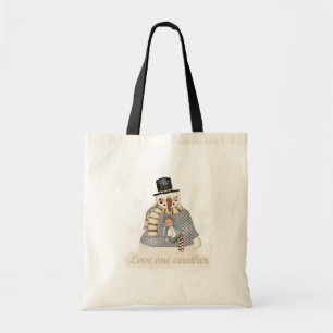 Bolso De Tela Camisetas y regalos de Snowman se aman mutuamente