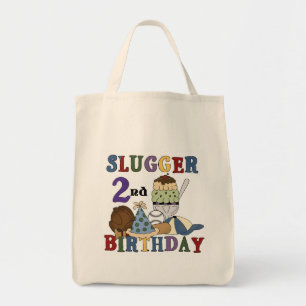 Bolso De Tela Camisetas y regalos del 2º cumpleaños del beisboli
