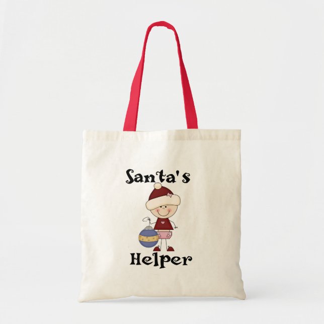 Bolso De Tela Camisetas y regalos del chica Santa (Frente)