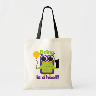 Bolso De Tela Camisetas y regalos del cumpleaños del búho de pit
