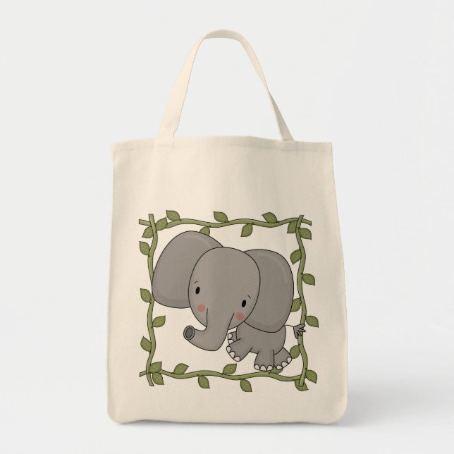 Bolso De Tela Camisetas y regalos del elefante del bebé (Frente)