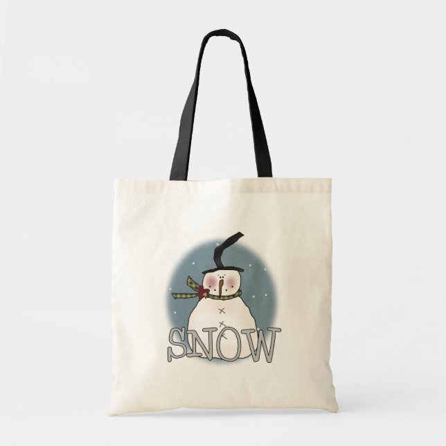 Bolso De Tela Camisetas y regalos del Gorra Stovepipe Snowman (Frente)