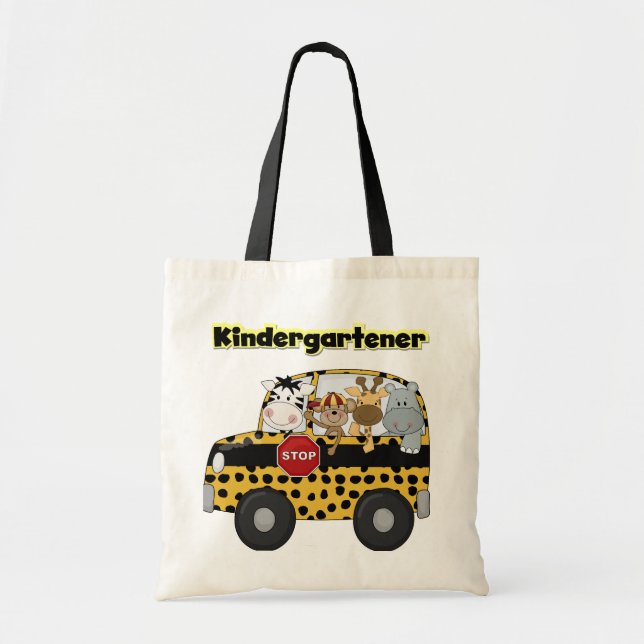 Bolso De Tela Camisetas y regalos del Kindergartener del autobús (Frente)