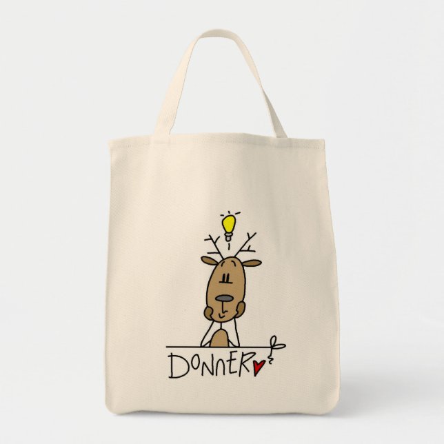 Bolso De Tela Camisetas y regalos del navidad del reno de Donner (Frente)