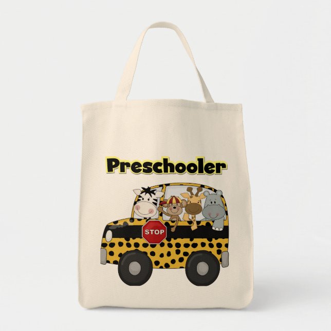 Bolso De Tela Camisetas y regalos del Preschooler del autobús (Frente)
